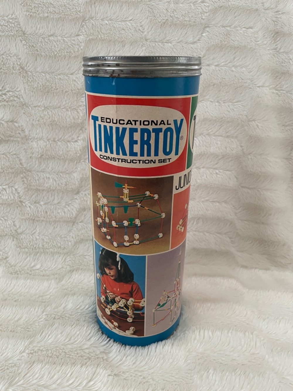 Vintage - Tinkertoy Educational Construction Set - Blue
